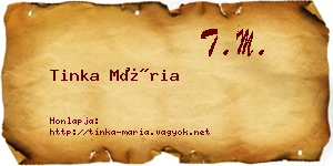 Tinka Mária névjegykártya